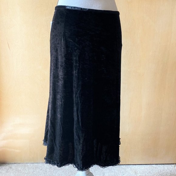 NWT Sz 14 AKS Amy K Su Black Velvet Swingy Skirt - Picture 3 of 4